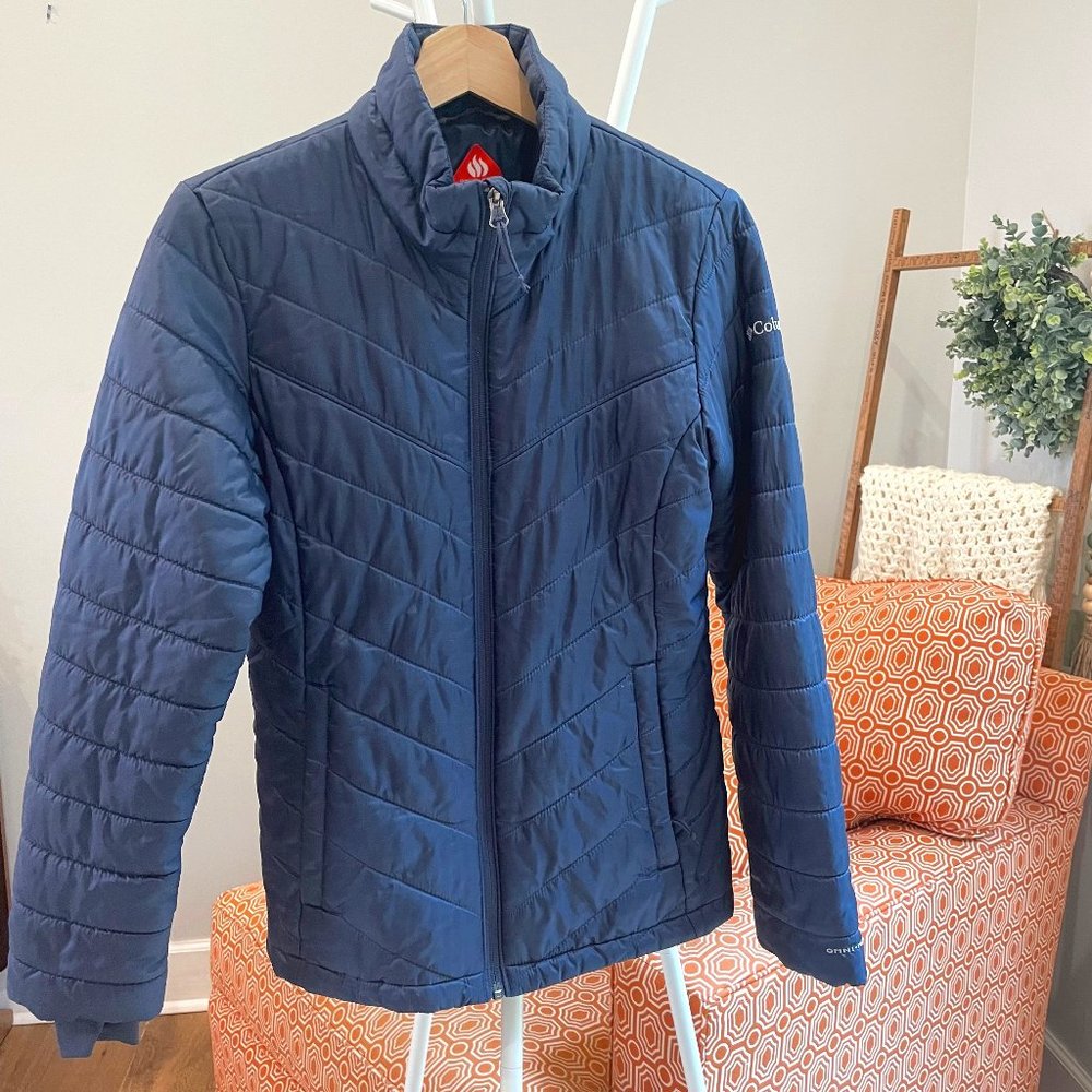 Columbia Omni Heat Puffer Jacket.  Navy.  Women's Small